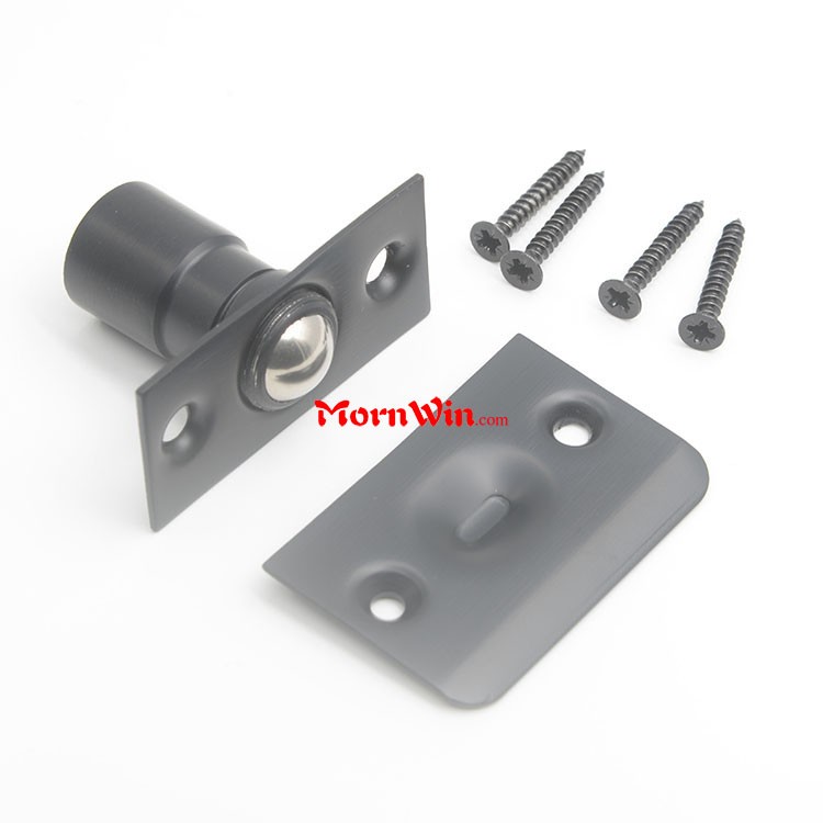 Black Stainless Steel Door Catch Bumper Bead Lock Closet Door Roller