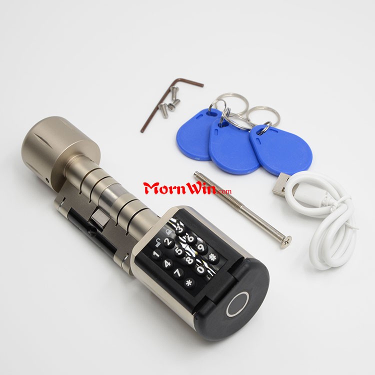 Euro Electronic Cylinder Electronic Key IC Card Passwords Lock Cylinder