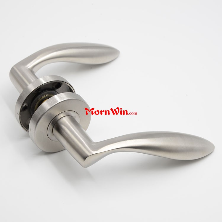 European Wooden Stainless Steel Solid Lever Door Handle