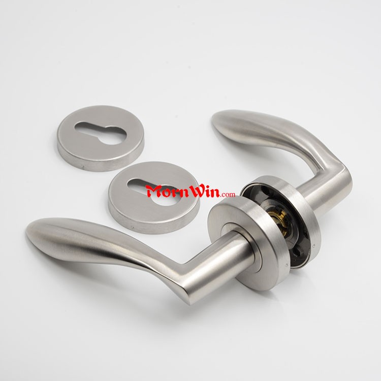 European Wooden Stainless Steel Solid Lever Door Handle