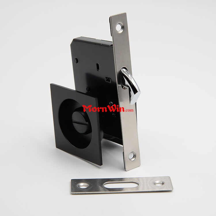 European square sliding wooden door lock zinc alloy pocket door lock