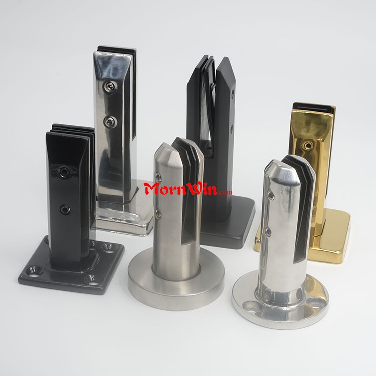 Matt black Satin Mirror Polished Flooring Mount Glass Spigots