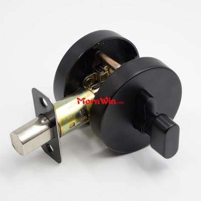 Matte Black Round Zinc Alloy Heavy Duty Deadbolt Lock