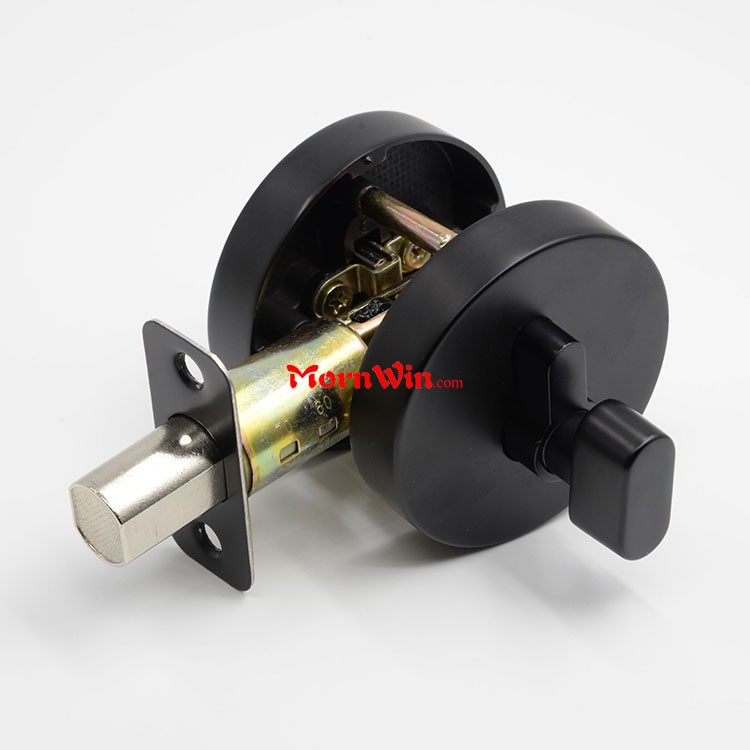 Matte Black Round Zinc Alloy Heavy Duty Deadbolt Lock