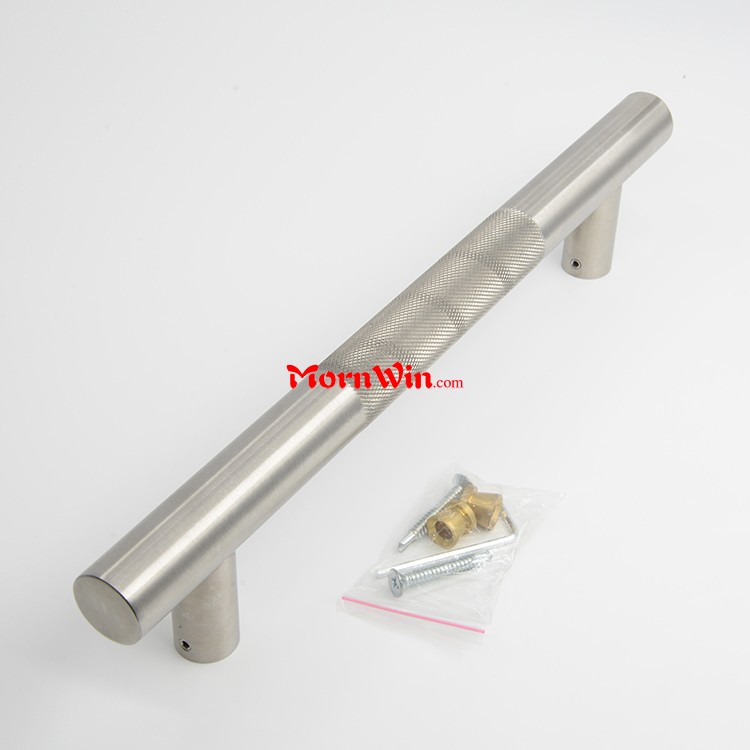 Stainless Steel Knurled door pull handle Wooden door handle